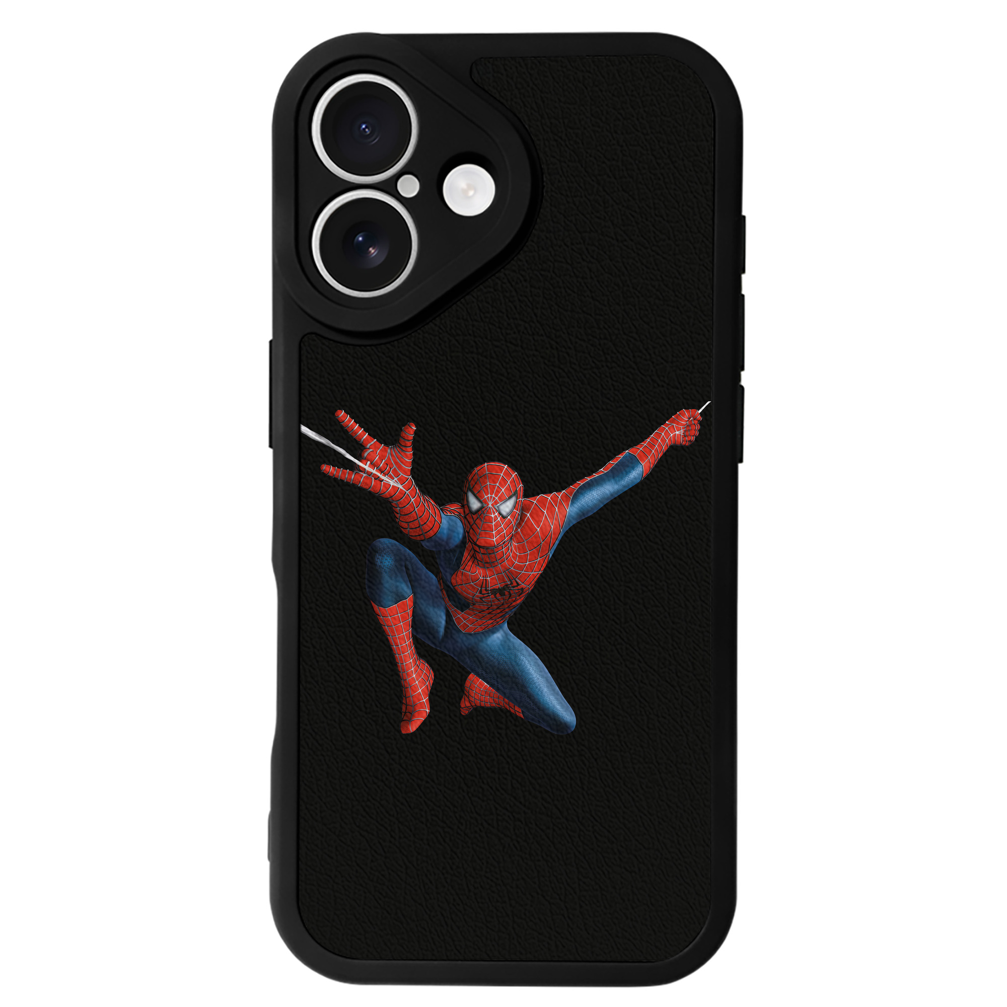 Spider Man スパイダーマン 【iPhone 16シリーズ対応】シリコンスマホケース（レザー調） 材質：シリコン